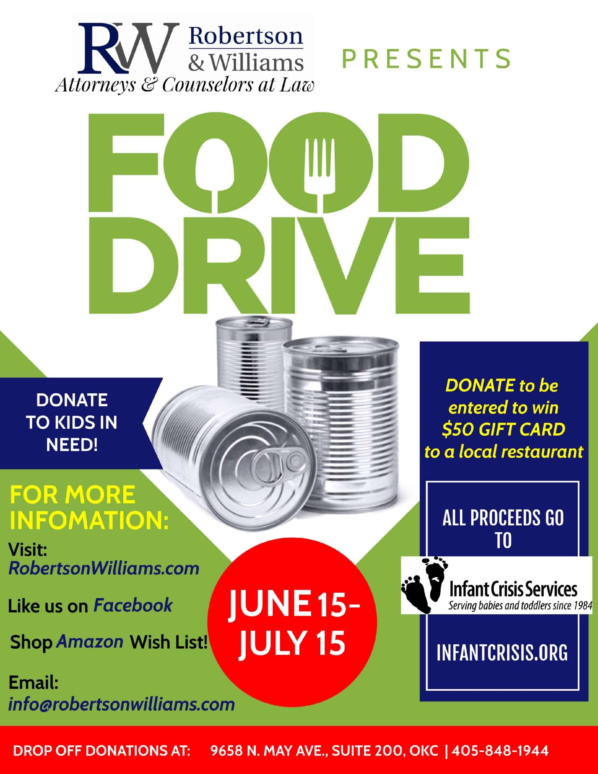Robertson & Williams Food Drive